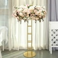 thumbnail image 4 of Efavormart 46" Tall Gold Metal Large Open Frame Floral Riser Wedding Centerpiece, Grand Halo Top Flower Display Stand Pedestal, 4 of 10