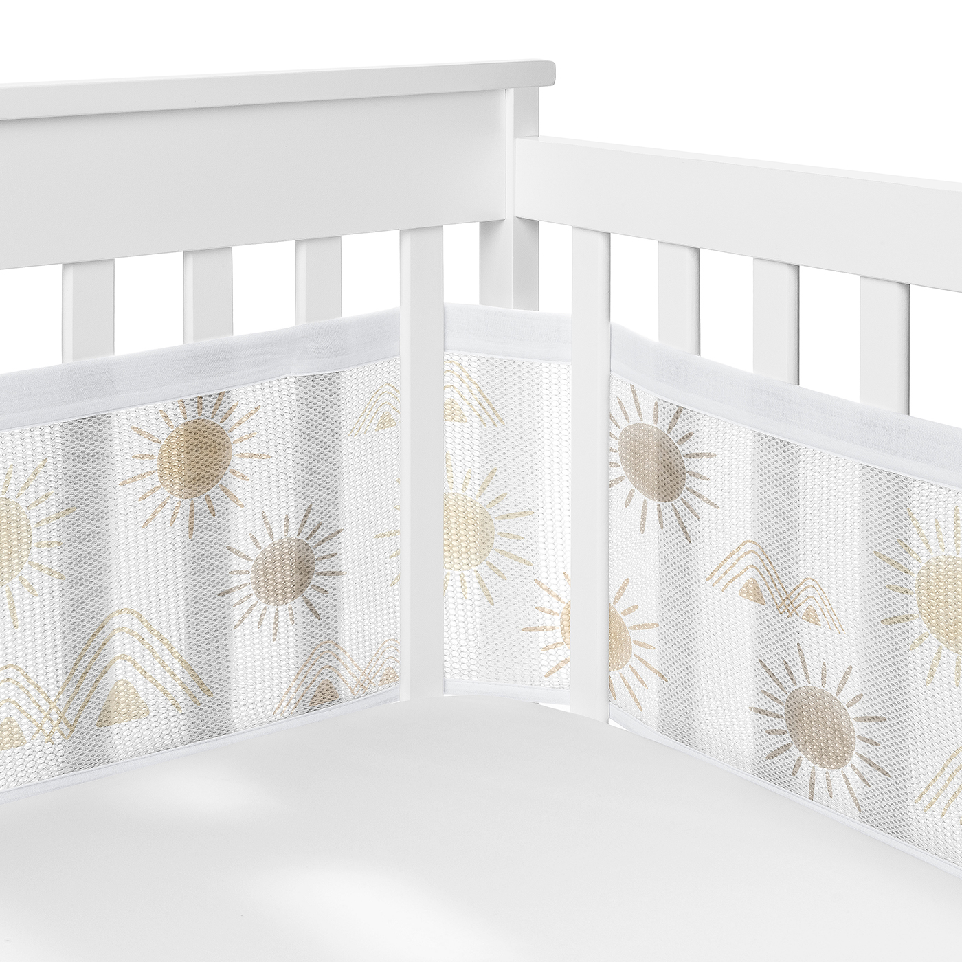 Sweet Jojo Designs Desert Sun Beige Tan Crib Bedding + BreathableBaby Breathable Mesh Liner Pad
