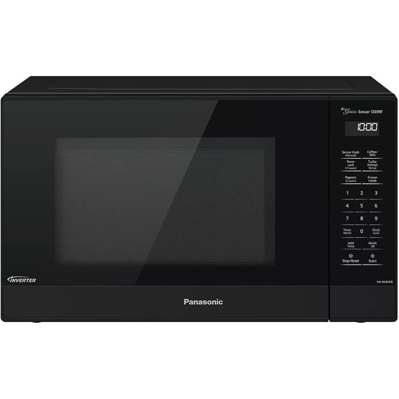 Microwave Oven with Inverter Technology 1200W, 1.2 cu.ft. Small Genius Sensor One-Touch Cooking, Popcorn Button, Turbo Defrost (Black)
