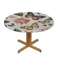 thumbnail image 3 of WYYP Butterfly Flower Lightweight Waterproof Resistant Fabric Round Tablecloth White, 3 of 8