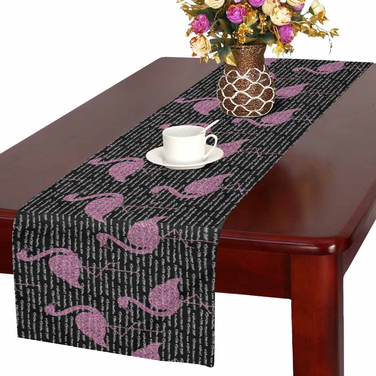 Mkhert Girly Striped Background With Pink Glitter Flamingo Table