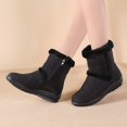 thumbnail image 4 of Gyexs Womens Winter Snow Boots Lined Warm Waterproof Side Zip Ankle Boots Non Outdoor Booties Comfortable Shoes Black Size 7, 4 of 7