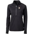 thumbnail image 2 of Women's Cutter & Buck Black Miami Dolphins Throwback Logo Adapt Eco Knit Stretch Recycled Half-Zip Pullover Top, 2 of 3