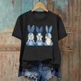 thumbnail image 4 of Happy Easter Bunny Shirt for Women - Cute Rabbit Print Short Sleeve Tunic Tops Spring Holiday Casual Tee Rabbit Print Casual, 4 of 6
