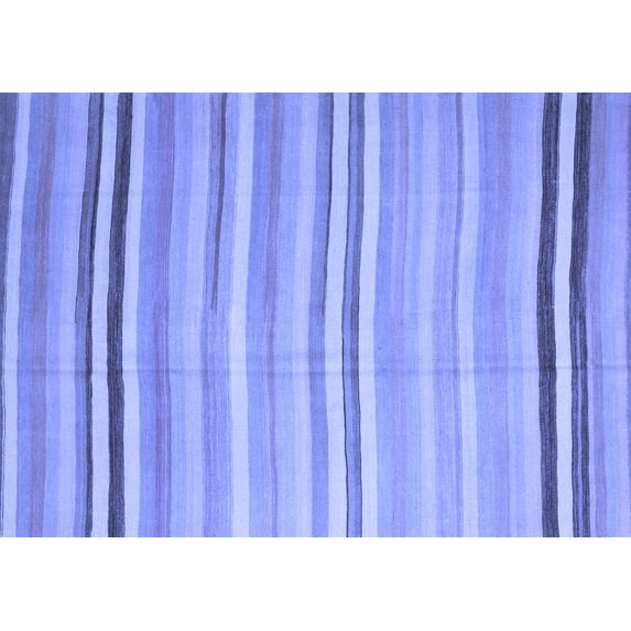 Ahgly Company Machine Washable Indoor Rectangle Abstract Blue Contemporary Area Rugs, 6' x 9'