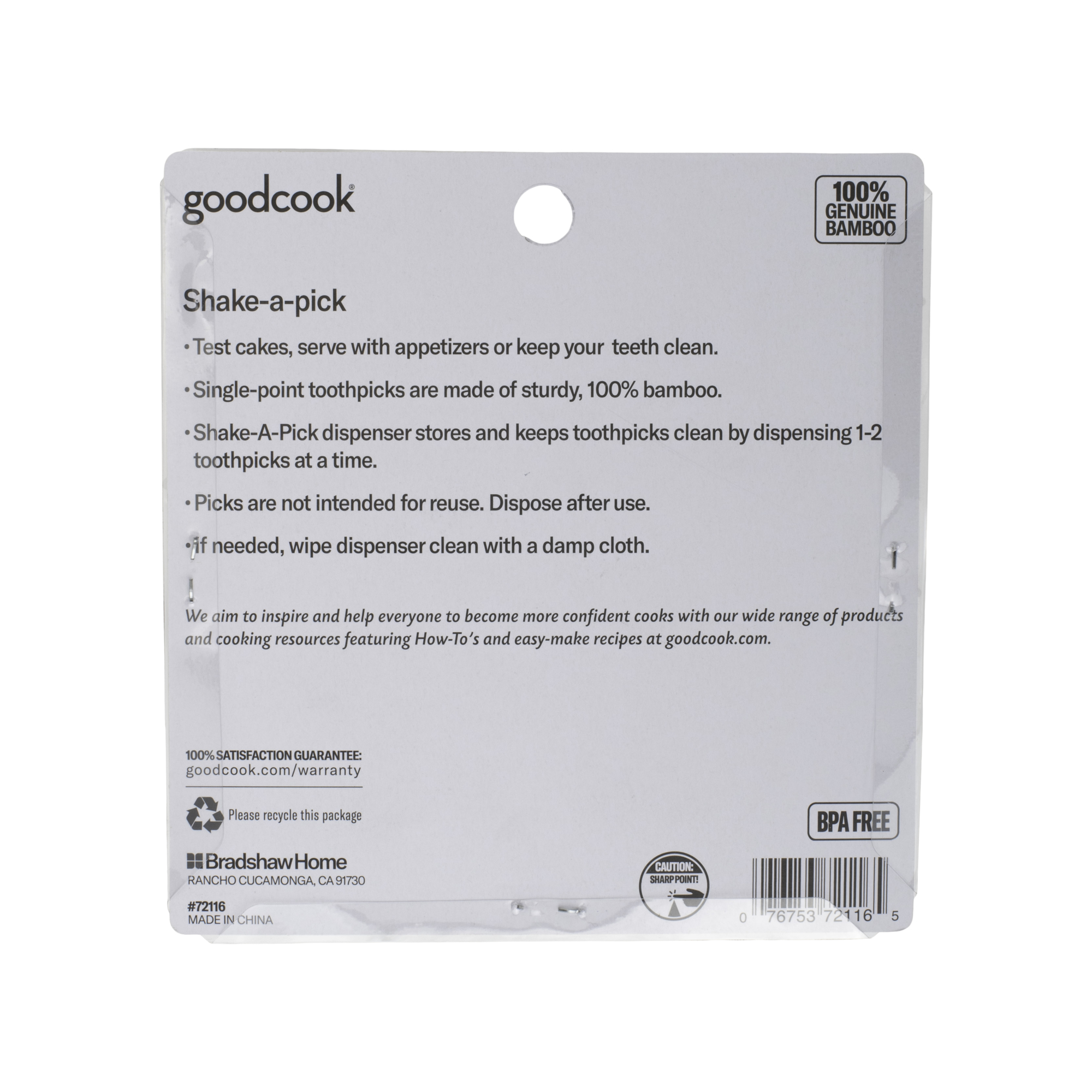 GoodCook PROfreshionals 2-Piece Shake-a-Pick Toothpick Dispenser Set with 400 Bamboo Toothpicks, 3.50" Height - image 5 of 5
