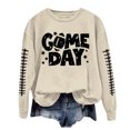 thumbnail image 3 of TINZ Ensemble Décontracté pour Femmes Col Rond Rugby Jour de Match Imprimé Chandail à Capuchon Chandail Blouse et Pantalon Chandails en Molleton Col Entonnoir Femmes, 3 of 3
