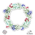 thumbnail image 1 of Flower Wreath Cute Watercolor Berries - 3" Vinyl Sticker - For Car Laptop I-Pad Phone Helmet Hard Hat - Waterproof Decal, 1 of 1