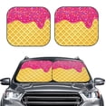thumbnail image 6 of Lsque Red Ice Cream 2 PCS Windshield Sun Shade | CarFoldable Window Covers | Car Accessories Reflect UV for Universal Cars SUV Truck | Small, 6 of 7