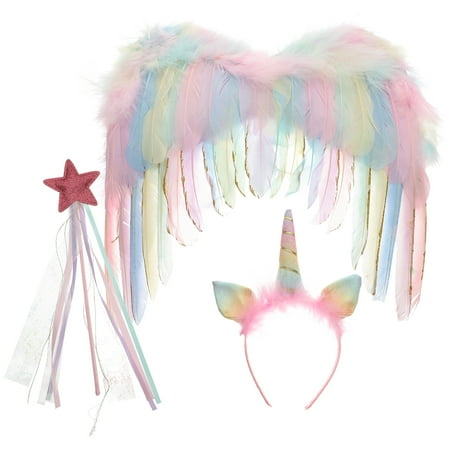 

1 Set Child Angle Wing Unicorn Headband for Party Stage Performance (Colorful)