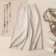 thumbnail image 3 of Pantalones anchos recortados de algodón y lino para mujer, de verano, finos, estilo coreano, sueltos, adelgazantes, nuevos pantalones casuales rectos de cintura alta de talla grande, 3 of 6