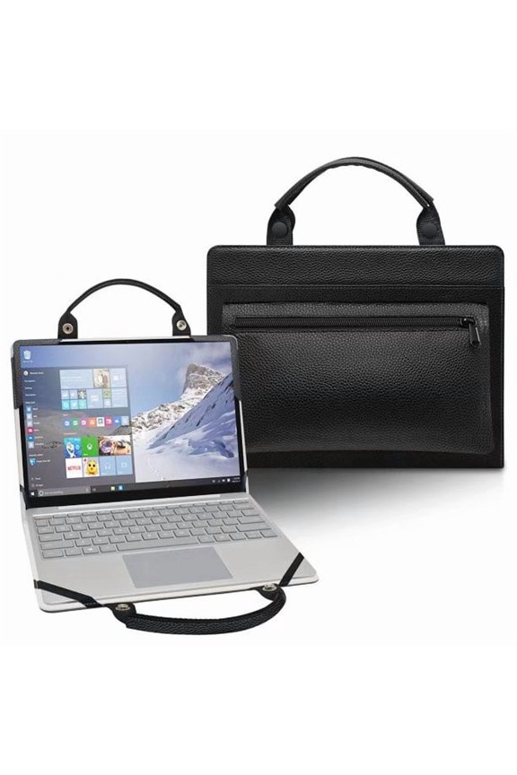 Dell Precision 15 3560 Laptop Sleeve, Leather Laptop Case for Dell Precision 15 3560with Accessories Bag Handle (Black)