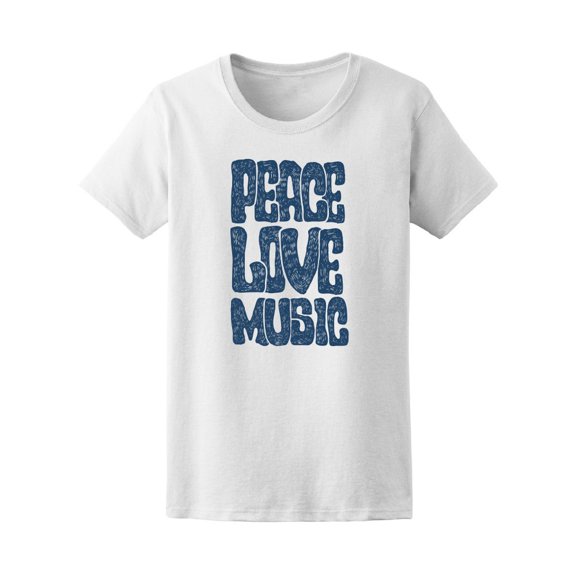 Retro Peace Love Music Women's Tee - Image by Shutterstock