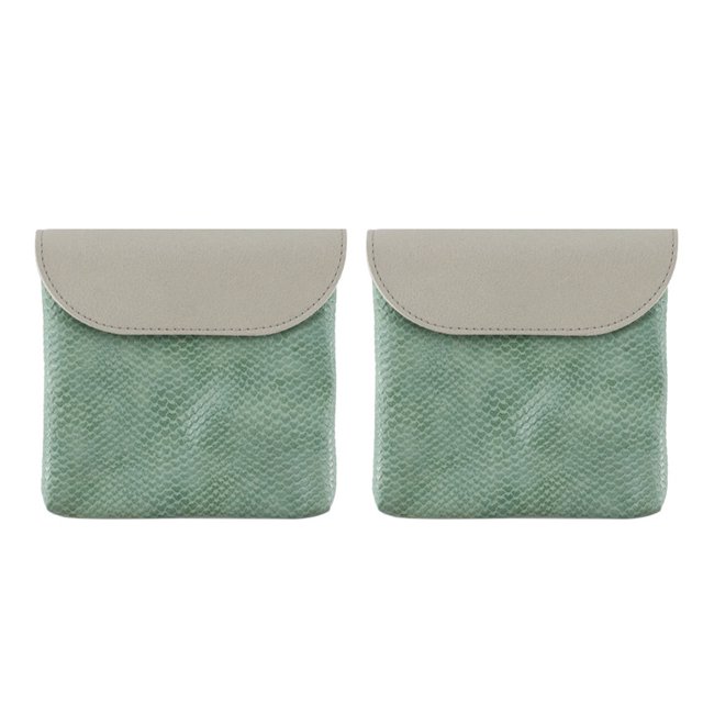 2pcs Bolsas de almacenamiento de PU de gran capacidad de gran capacidad para 2 unids Bolas de monedas de cuero de PU de impresión de serpientes