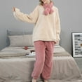 thumbnail image 2 of Lindreshi Pajamas for Women Set Women Sleepwear Winter Soild Pocket Long Sleeve+ Long Pants Pajama Suit, 2 of 9