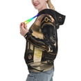 thumbnail image 2 of Lsque Adorable Kitten On Mini Train Pattern Casual Women's Hoodie,Hooded Sweatshirt with Kangaroo Pocket,Pullover Hoodie with Eye-catching Drawstrings-Small, 2 of 7