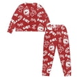 thumbnail image 3 of Tutolipy Christmas Pjs Set for Women Snowman Printed Sleepwear Crewneck Loungewear Long Sleeve Tops Jogger Pants Pajama Sets, L, 3 of 7