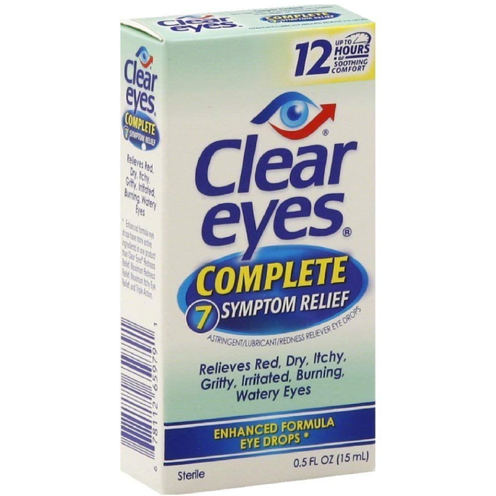 Clear Eyes Complete 7 Symptom Relief Eye Drops 0.50 oz (Pack of 4