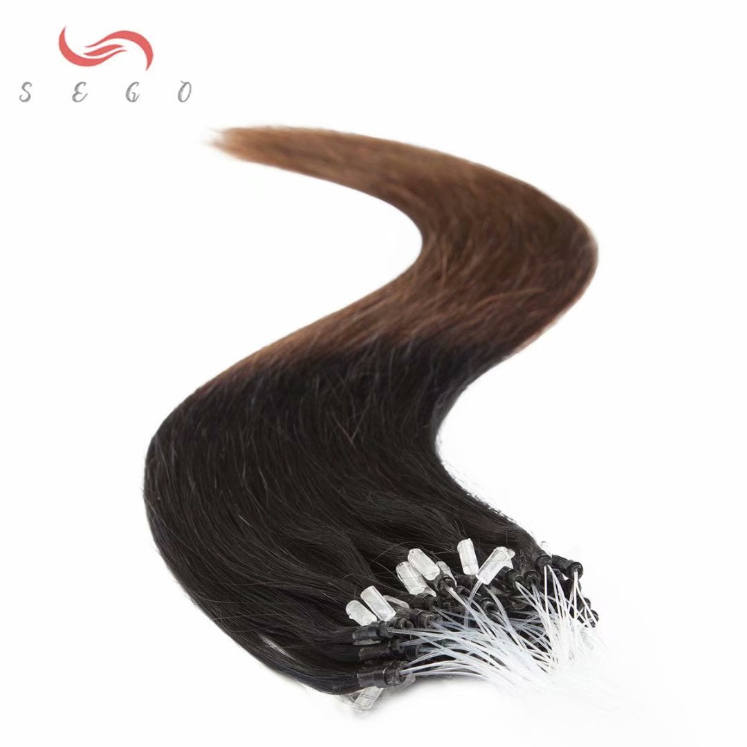 SEGO Micro Loop Real Thick Human Hair Extensions 50 Strands Invisible Micro Ring Beads Remy Thick Hair