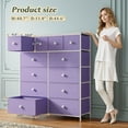 thumbnail image 3 of Tall Dressers for Bedroom with 12 Drawers, Fabric Storage Dressers & Chests of Drawers, Sturdy Metal Frame, Wood Top, Closet, Entryway, Bedroom Furniture (Purple), 3 of 16