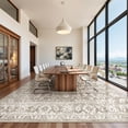 thumbnail image 3 of Roxstand 8x10 Area Rugs for Living Room, Stain Resistant Floral Vintage Washable Rugs, Non-Slip Thin Farmhouse Brown Rugs(8'x10', Brown), 3 of 11