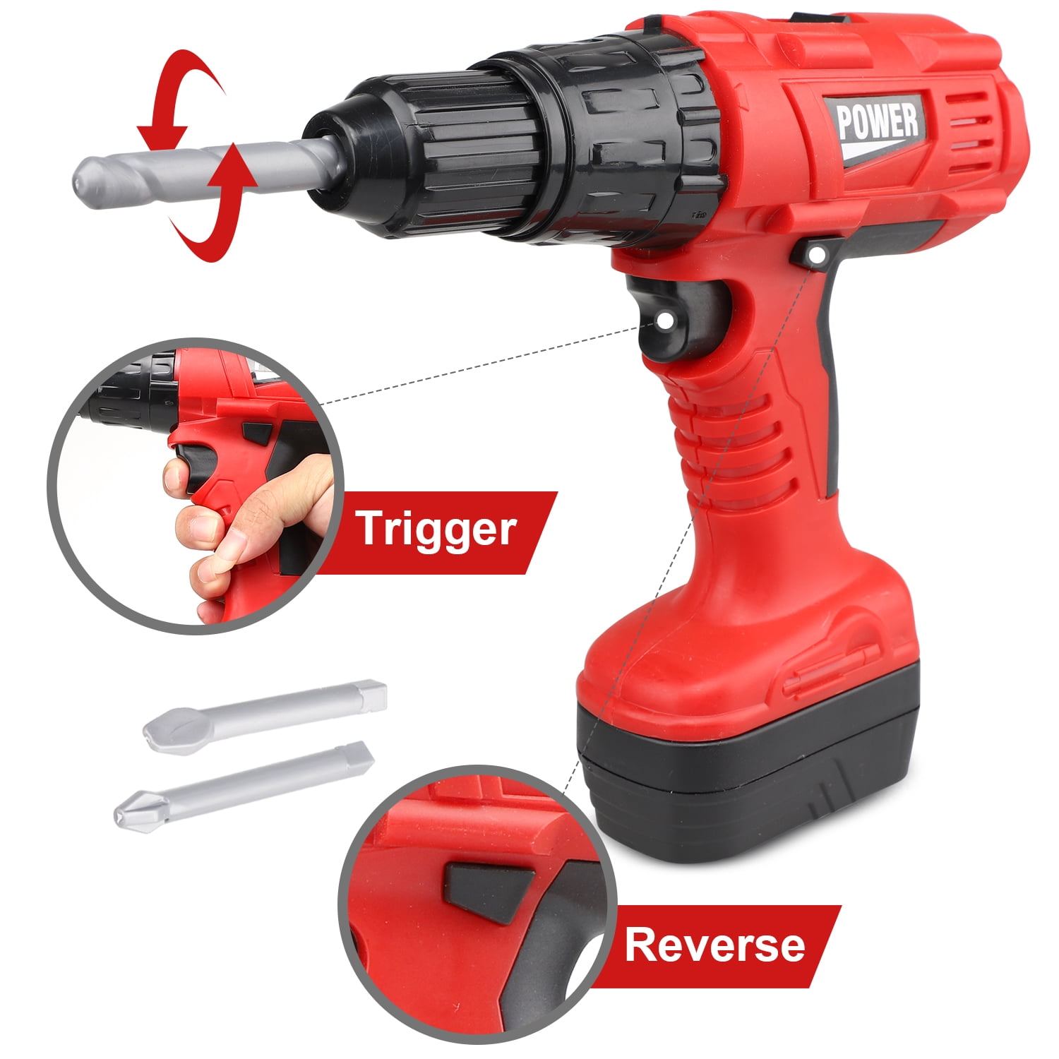 TOY Life Children s Pretend Work Tool Set Power Drill Toddler Tools Toy Hammer Kid Tool Box for Ages 3 8 Walmart