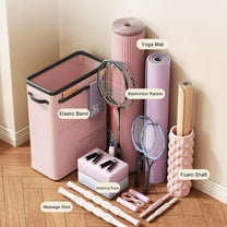 Yoga Mat Storage Rack Foldable - Corner Storage Basket Workout Equipment Organizer, Space-Saving Workout Storage Organizer Home Gym Organizer