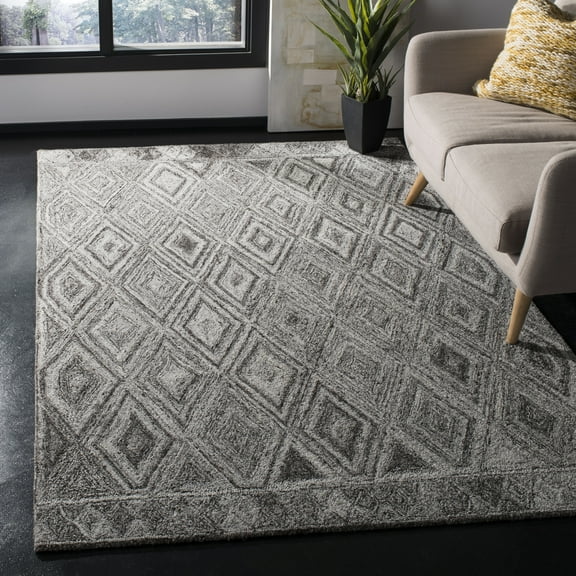 SAFAVIEH Abstract Keigh Geometric Area Rug, Gray/Black, 5' x 8'
