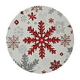 thumbnail image 4 of HAOXIT Christmas Snowflakes Round Tablecloth Snowman Winter Santa Claus Washable Polyester Table Cloth Decorative Table Cover for Christmas Dining Banquet 31-35, 4 of 8