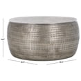 thumbnail image 3 of Safavieh Apoline Modern Storage Round Aluminum Coffee Table, Antique Silver, 3 of 11