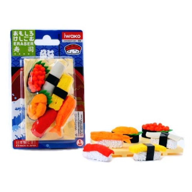 iwako japanese eraser set sushi assortment