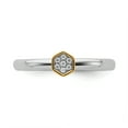thumbnail image 2 of Stackable Expressions Sterling Silver Gold-Plated Diamond Ring, 2 of 8