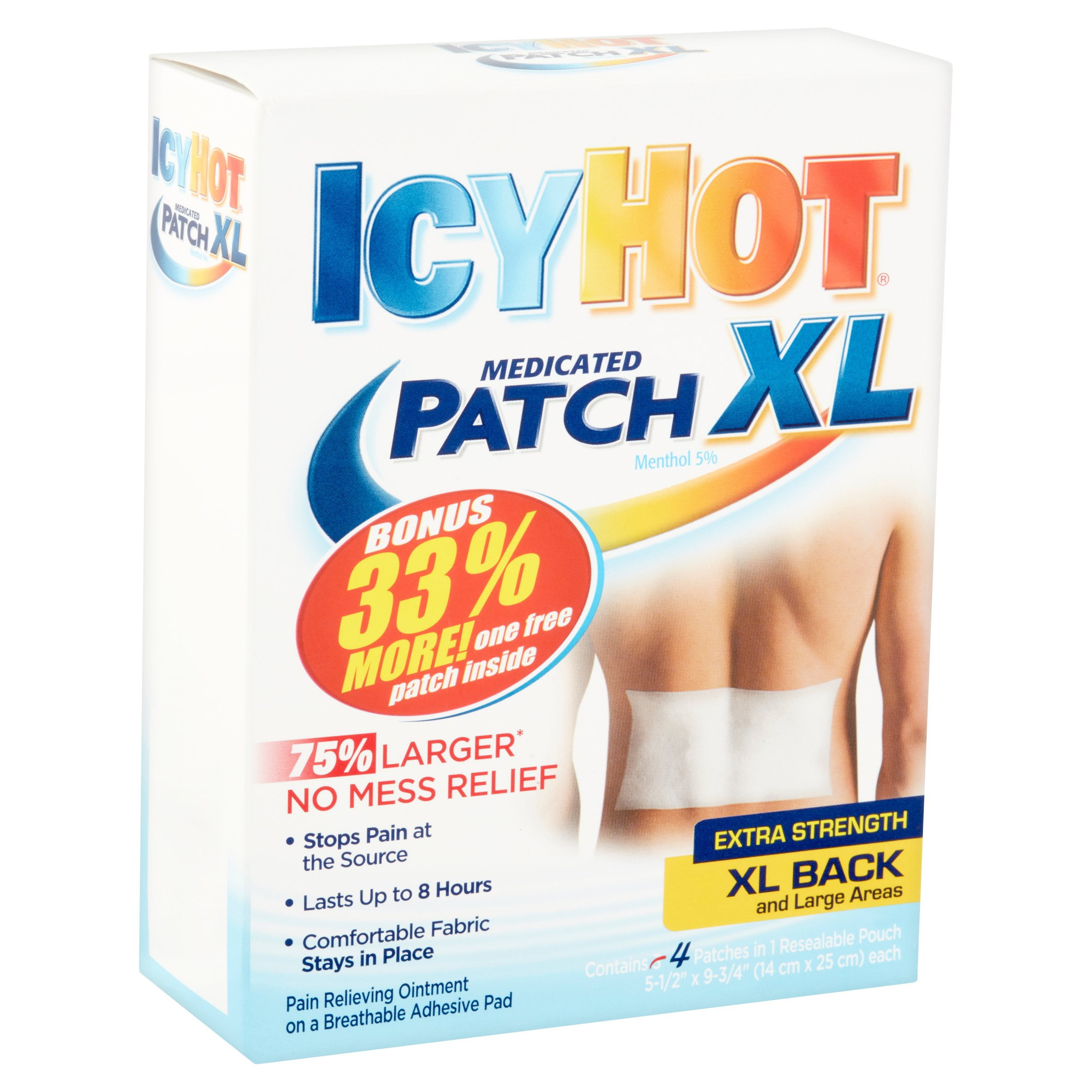 Icy Hot Extra Strength XL Back and Large Areas Medicated Patch