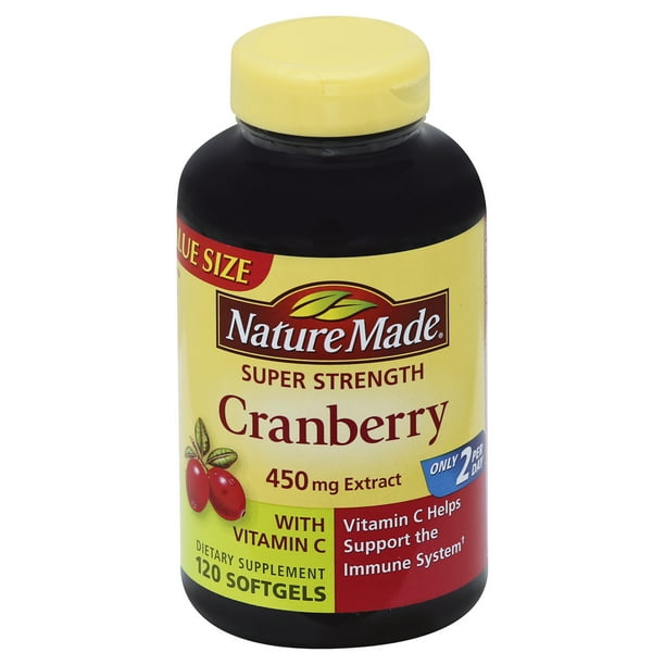 NATURE MADE Cranberry, Super Strength, 450 mg Extract, Value Size, 120.