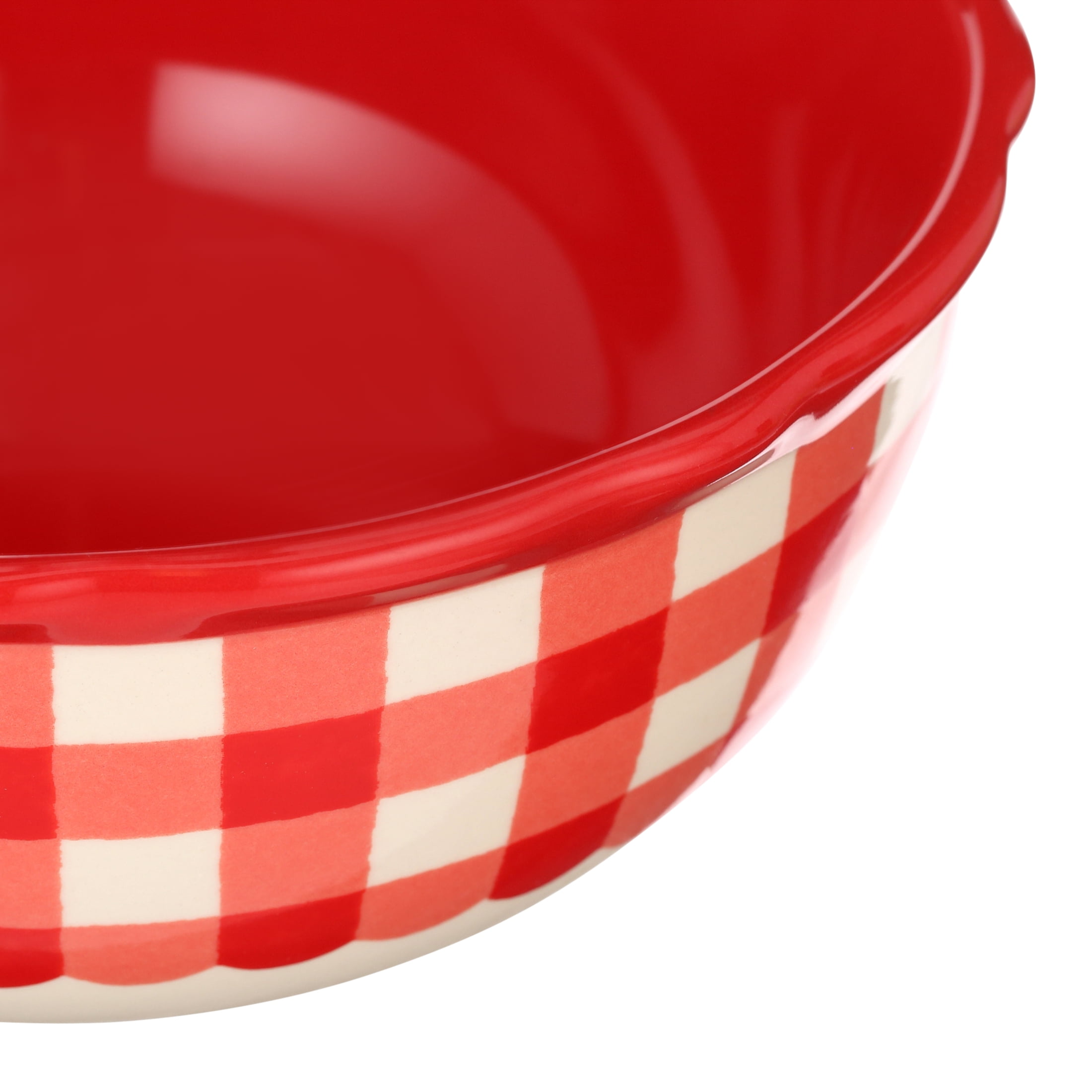 The Pioneer Woman Red Gingham Ceramic Bowl