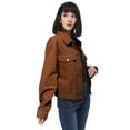 thumbnail image 3 of Feinuhan Women's Casual Corduroy Button Down Long Sleeve Short Jacket Outerwear, Caramel, X-Large, 3 of 6