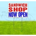 thumbnail image 1 of Sandwich Shop Now Open (18" x 24") Yard Sign, Includes Metal Step Stake, 1 of 6
