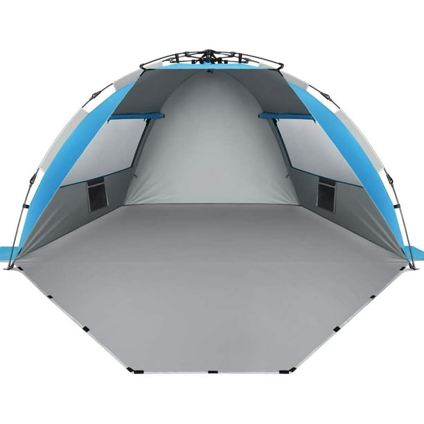 Oileus Beach Tent XLarge 4 Person Tent Sun Shelter, Pop Up Tents for Beach with Carry Bag