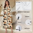 thumbnail image 6 of Xoenoiee Pumpkin Witch Hat Candle Star Print Women's Zipper Robe Halloween Long Sleeve Housecoat Calf Length Casual Nightgown Crew Neck Loose Bathrobe with Pockets, M, 6 of 7