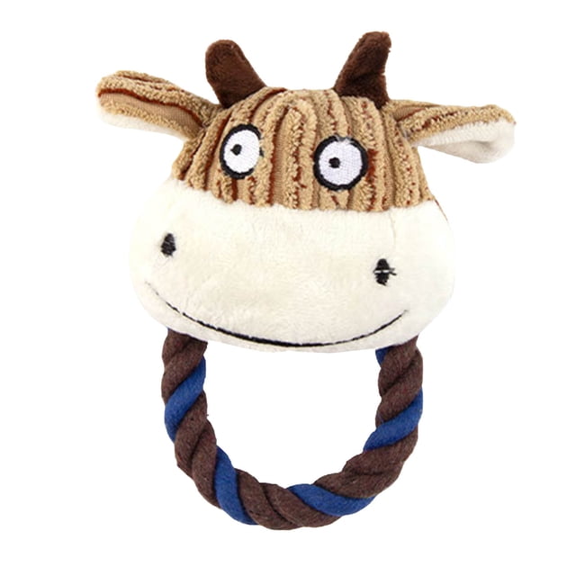 Cute Plush Squeaky Dog Toy Calf Bear Shape Soft Stuffed Interactive Play for Small Medium Large Dogs Reduce Boredom