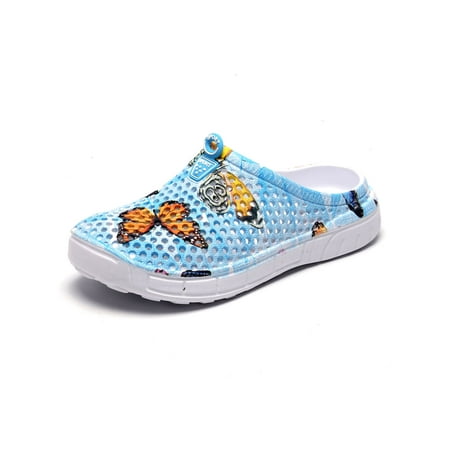 

Crocowalk Womens Clogs Beach Sandals Slip On Slides Ladies Casual Shoes Indoor Outdoor Quick Dry Summer Mules Blue US 7