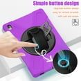 thumbnail image 3 of For Samsung Galaxy Tab S10 FE+ Case 13.1 inch SM-X620/SM-X626B, 360 Hand Strap, Shoulder Strap, Kickstand, Rugged Drop Protection, Purple, 3 of 7