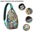 thumbnail image 4 of Nordic Style Sling Backpack for Essentials with Colorful Geometric Print, Lightweight Travel Hiking Daypack for Women, 4 of 5