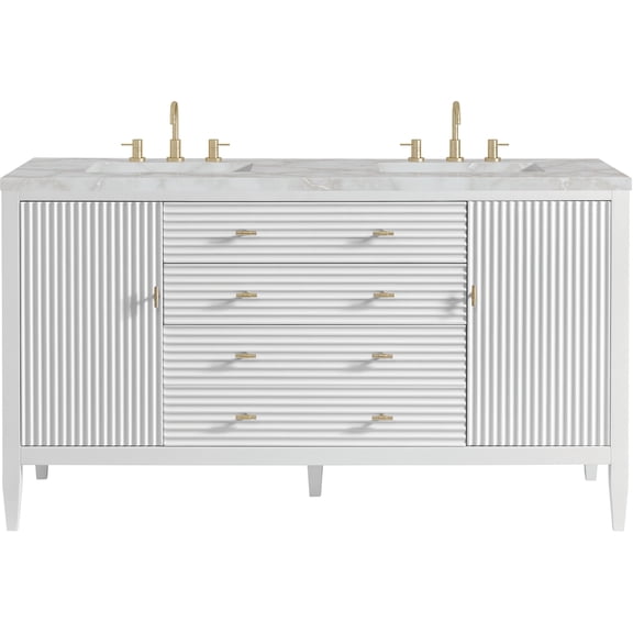 James Martin Vanities 485-V60D-BW-FVSL Myrrin 60" Free Standing Double Basin Poplar Wood