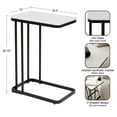 thumbnail image 2 of Kate and Laurel Credele Modern Marble C-Table End Table, 12 x 19 x 27, Black and White, Chic Contemporary TV Tray Table with Metal Legs And Cultured Marble Tabletop, 2 of 8