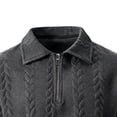 thumbnail image 7 of Men's Vintage Jacquard Knit Shirts Casual Short Sleeve Quarter Zip Collared Golf T-Shirts Summer Modern Fit Old Money Style Lightweight Breathable Beach Vacation Tops, 7 of 7