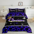 thumbnail image 2 of Castle Fairy Female Women Men Gradient Queen Crown Bedding Comforter Set 2pcs,Abstract Cheetah Print Twin Comforter Sets Microfiber,Flying Butterflies Glitter Breathable Bedding Set, 2 of 8