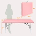 thumbnail image 2 of Pink Outdoor Foldable Plastic Table | Used in Garden Events | High - Quality Steel and Plastic | Waterproof Top for All - Weather Use, 2 of 3