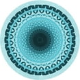 thumbnail image 1 of Ahgly Company Machine Washable Indoor Round Transitional Tron Blue Area Rugs, 5' Round, 1 of 7