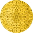 thumbnail image 1 of Ahgly Company Indoor Round Medallion Yellow Traditional Area Rugs, 4' Round, 1 of 4
